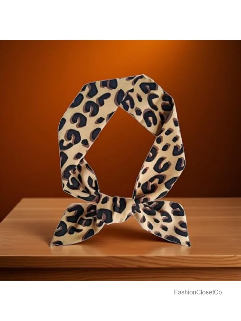 Leopard Print Skinny Scarf Multi-Use Neck Tie Hair Accessory